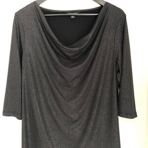 George shawl collar glitter top Size L